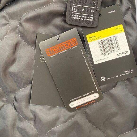 Nike Graffiti Print NSW Logo Full Zip Black Bomber Jacket Mens size Small New - Picture 11 of 12